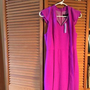 J. Crew Ruffle Front Sheath Dress in 365 Crepe Neon Violet Women's Size 00